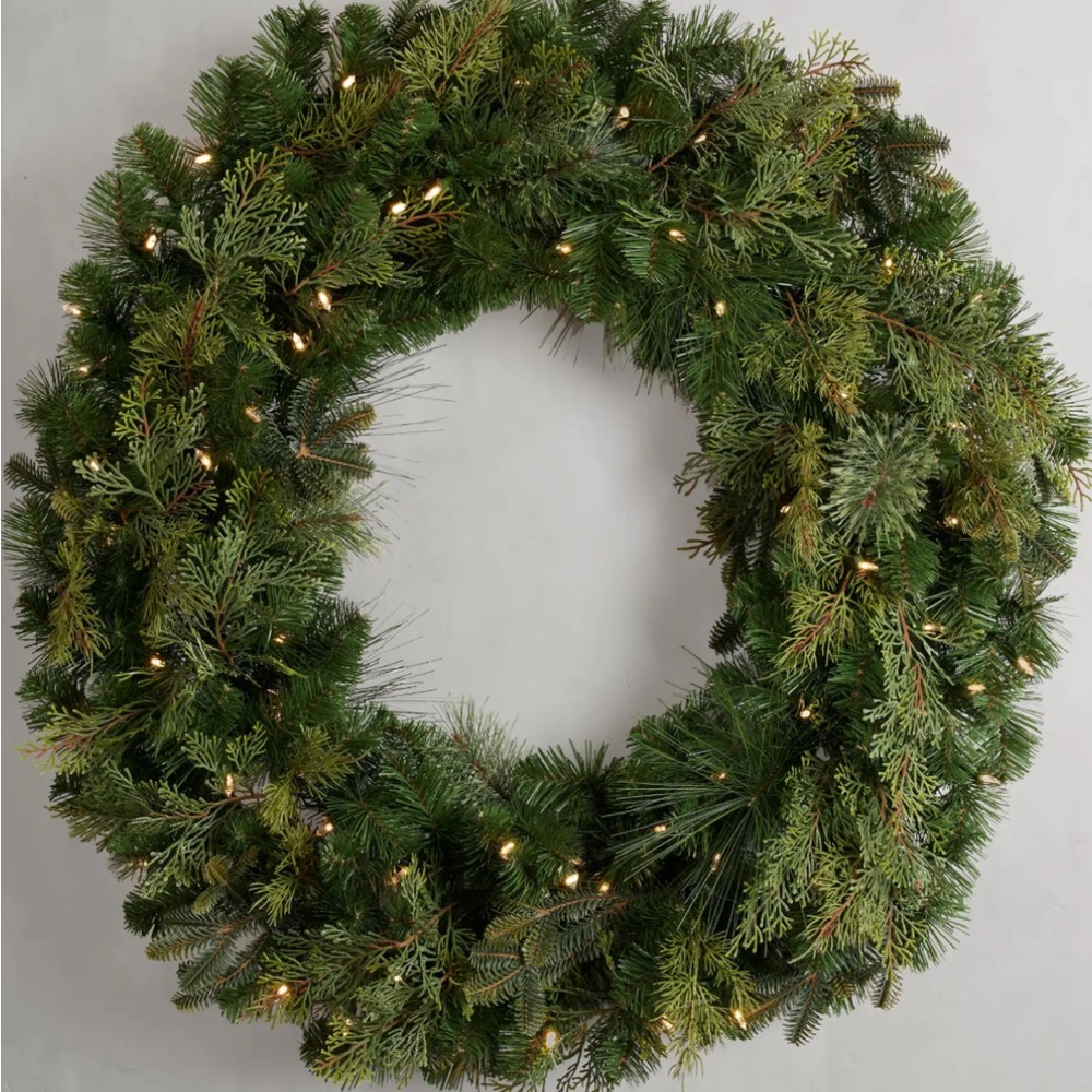 Faux Mixed Green Wreath 30”